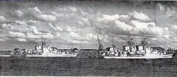 Fregatten im Minensucherhafen / Cuxhaven
